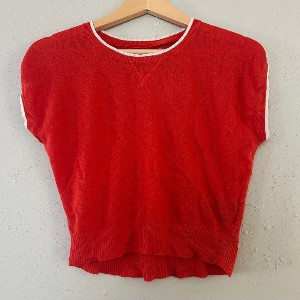 BDG Red Linen Blend Crop Top Urban Outfitters Casual Small
